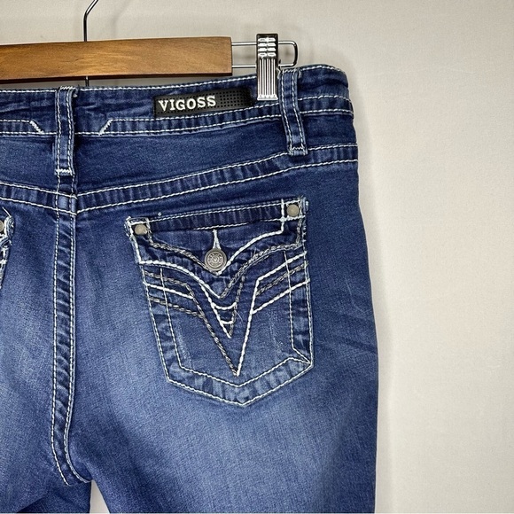Vigoss Slim Boot Heritage Fit Boot Cut Medium Wash Low Rise Jeans Women’s 8 - Picture 2 of 13